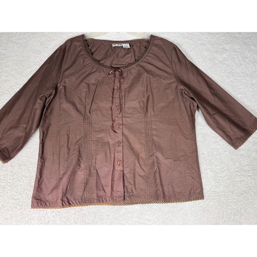 Sun River Skirt Set Women 2X Brown‎ NWT Lace Trim Boho Cottagecore vintage 90's - Picture 12 of 16